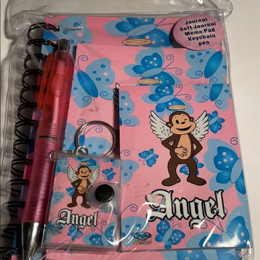 Claire’s 5 Pc Journal Keychain Angel Monkey Set